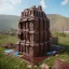 Placeholder: House cake chocolate waterfall made of chocolate is flowing, unreal engine