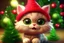 Placeholder: a cute cute little bug-eyed Santa kitten kawaii smiley and Christmas tree with colorful trimmings, star on top of tree, gifts, toys. high resolution, 64k, detail rendering, high quality, fantasy, soft warm lighting, fluffy eyelashes, macro photography, 3D rendering, hyperrealism, hyperesthetic, sharpen, CGI