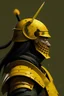 Placeholder: Profile picture, AFeeKay text at the bottom, katana, samurai, head only, yellow, armoured
