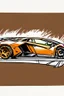 Placeholder: 2d image in color of a Lamborghini, side view of drivers side, rough drawing style