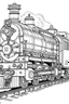 Placeholder: Outline art for coloring page OF TOY TRAIN, coloring page, white background, Sketch style, only use outline, clean line art, white background, no shadows, no shading, no color, clear