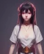 Placeholder: Anime girl cute neck head portrait, warrior costume, village, meditation, 8k quality