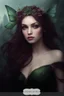 Placeholder: Dark green hair Water lilies long hair lotus night Fairy princess rapunzel hair queen crown dragonflies fireflies elven tiara flowers fairy wings gothic purple