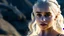 Placeholder: whole body image of beautiful 20 year-old Emilia Clarke as Daenerys Targaryen from Game of Thrones, HD 4K, sharp detail, photorealistic accurate face and features, cinematic lighting