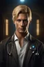 Placeholder: Portrait of a 40 year old handsome male doctor with short blonde hair, photorealistic, fantasy