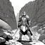 Placeholder: [comics Head Lopper style by Andrew MacLean] The hero, clad in plate armor, his two hands on the hilt of his zweihandsword, stands guard at the narrow passage in the canyon. Guard up, he knows he may die protecting the valley.The sun beats down mercilessly, casting harsh shadows across the rocky terrain. The hero's armor gleams in the sunlight, a beacon of strength and determination. His grip tightens on the hilt of his massive sword, ready to face whatever may come.