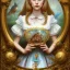 Placeholder: whole portrait of "Alice in the wonderland",,elegant,smiling, by Chie Yoshii