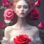 Placeholder: red roses beautiful girl,utra realistic,highly detailed, masterpiece, delicate detailed, sharp focus, insanely detailed, fantasy art, royalistic,elegant, fog, Special Lighting, Vibrant, color Scheme, forest, unreal engine, trending on artstation, ultra photoreal,high chaos --s 700