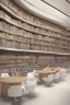 Placeholder: A modern library. Robotic book delivery, everything is automated. Cutting-edge library interior design. Everything is drawn in detail, in high resolution. 8k