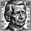 Placeholder: hedcut wsjstyle engraved light lined based on united states federal reserve note dollar bill