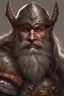 Placeholder: Dungeons and Dragons portrait of the face of a dwarven barbarian with silver armor and a warhammer