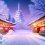 Placeholder: snowy Japan city landscape in winter, building light on, beautiful, colorful, art by anime stedio, high details, high quality 8k