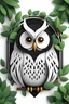 Placeholder: logo design, bunchy, 3d lighting, white owl, highly detailed face, cut off, symmetrical, friendly, minimal, round, simple, cute