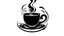 Placeholder: A logo of black and white stylized illustration of a steaming coffee cup