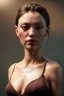 Placeholder: Realistic image, waist up portrait, sexy woman, muppet head for woman head, concept art, smooth, unreal engine 5, god lights, ray tracing, RTX, lumen lighting, ultra detail, volumetric lighting, 3d, finely drawn, high definition, 4k.