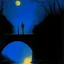 Placeholder: THE GHOST IS STILL DANCING AT NIGHT ON THE OLD COUNTRY BRIDGE. Maxfield Parrish