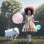 Placeholder: Ultra realistic circus scene. Sweet big hair monster. Child’s playing, smile, happy, color bubbles, smooth color, waist up view, Wes Anderson style, dark ambient, highly detailed, concept art, unreal engine 5, god rays, ray tracing, RTX, lumen lighting, ultra detail, volumetric lighting, 3d, finely drawn, high definition, high resolution.