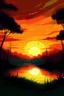 Placeholder: Art illustration sunset