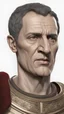Placeholder: a Highly detailed photorealistic portrait of Julius Caesar, standing in full sized, a plain white background