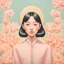 Placeholder: wide shot of a hsiao ron cheng style painting of a Korean idol, perfect facial symmetry, looking straight ahead, natural eye looking at the camera, detailed eyes, realistic skin texture, frontal view, instagram celebrity lookalike, idealized beauty. , natural lighting, pastel background, hip hop aesthetic art style, inspired game illustration, instagram moods, defined expressions, spencer tunick landscape fashion lomography, sarah moon, art nouveau inspiration, surreal paradox, psychedelic, visu