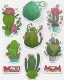 Placeholder: cute cartoon anime cactus sticker, anime style, white background color