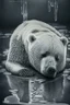 Placeholder: polar bear melting into a puddle, hyper-realistic photography, detailed expression of agony, hyper-realistic fur and anatomy details, Takeshi Kawano style, engraved fur details, anatomically correct animal, dark colour tone, epic colour treatment, cinematic colour treatment, meticulously intricate perfectly symmetrical extremely detailed, pixiv daily ranking, pixiv, extreme depth of field, artstation, sculpture style, spectacular details, volumetric lighting, masterpiece, cinematic, Hollywood pr