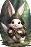 Placeholder: Cute chubby bunny floppy ears adventurer dnd art realism pocket dragon