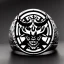 Placeholder: Devil demon satan king knights war code prophecy black and white reptilian ring god