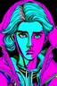 Placeholder: Comics style, '80s, teenager, androgynous male, disturbing big eyes, put on hoodie