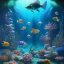 Placeholder: serene underwater scene, coral, fish, rocks, oil painting, by renoirm, pastel colors, masterpiece, intricate, cinematic lighting