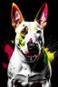 Placeholder: colorfull splash portrait of bull terrier