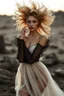 Placeholder: Masterpiece quality Photograph of a 19 year old model with large hair poof, fashion editorial style for a sheer dress, artistic aesthetic, exploring avant garde poses, sheer beauty taken with a Nikon z8, photorealistic, high quality, trending on reddit, 8k