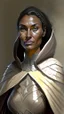 Placeholder: A tall human woman with tanned skin. Her face, marked by the years, always has a smirk on it, showing her superiority in the eyes of the others. She is dressed in grey armor and wears a cape.