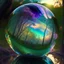 Placeholder: iridescent globe full on nature