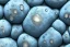 Placeholder: Blue raindrops on a white rock, lava, close up view, photo quality, stone marble, ultra realistic