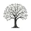 Placeholder: please draw a tree estilized, Round, with its branches and leaves forming a circle, only the silhouette, adapted for laser cutting