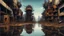 Placeholder: doubt of logic, tectonic cityscape clove, puṣkaracūḍa, made of scrap metal and thick liquid olive oil and rusty sprockets, split image, rounded forms, amazing reflections, excellent verticals, industrial vibe, police juxtaposition, digital art, shinigami, gomicore, dreadlocks, arafed aspects, samurai butter, ugliness in beauty