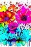 Placeholder: flowers, Water stains for coloring, depth, water color splotches, negative space , no outlines, no lines , white background, reverse coloring book