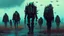 Placeholder: Army of the dead marching, post apocalyptic Harsh clothing, ((holographic grunge cyborg robot army)), RAW, gritty, high exposure, high contrast, analog indie horror, (science fiction painting, Simon stålenhag, Denis Sarazhin, Alex Colville, Romain Trystram, Christopher Shy, Alejandro Burdisio, Tye Martinez, ominous sky), metaphysical art, obscured, RAW, GRITTY, dread, retrospective art, dusk, low light, techno gothic, narrative art