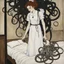 Placeholder: [poster of a Nurse surrounded by tentacles by Egon Schiele] The White Nurse enters in the dimly lit bedroom, shadows danced ominously across the walls The room is filled with terror as the monstrous presences beneath your bed stirred and twisted, its eerie limbs and tentacles creeping out into the moonlit room. Just as fear threatened to consume you, a soft, soothing voice cut through the darkness.
