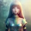 Placeholder: Anime girl cute neck head portrait, warrior costume, village, meditation, 8k quality