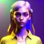 Placeholder: waitress teenager, rounded face, striped shirt, vibrant color, cyberpunk style, highly detailed, art stations, concept art, smooth, unreal engine 5, god rays, ray tracing, RTX, lumen lighting, ultra detail, volumetric lighting, 3d, finely drawn, high definition, high resolution, gradient background