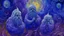 Placeholder: A violet space nebula with spirits painted by Vincent van Gogh