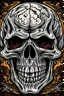 Placeholder: heavy metal concert poster styled human skull illustration