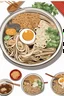 Placeholder: simple japanese ramen bowl clipart image animated style on white background