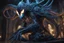 Placeholder: Huge symbiote in 8k solo leveling shadow drawing, Cthulhu model, neon blue lights, Chaos sea, intricate details, highly detailed, high details, detailed portrait, masterpiece,ultra detailed, ultra quality