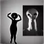 Placeholder: Creepy photo, balaclava alien, lady, dancing cat