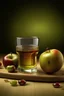 Placeholder: "Craft an image featuring a balanced composition of elements like apples, vinegar, and a shot glass, showcasing the precise and measured approach towards achieving mental stability through an Apple Cider Vinegar Shot."