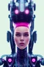 Placeholder: cyberpunk, head, women, portrai, tron, cyborg, robot, cyborg, pink hair, seven , perfekt, real, dream