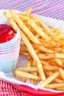Placeholder: French fries to go with the hamburger